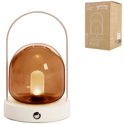 Light & Living bordlampe Yeremi LED genopladelig Brun 19 cm