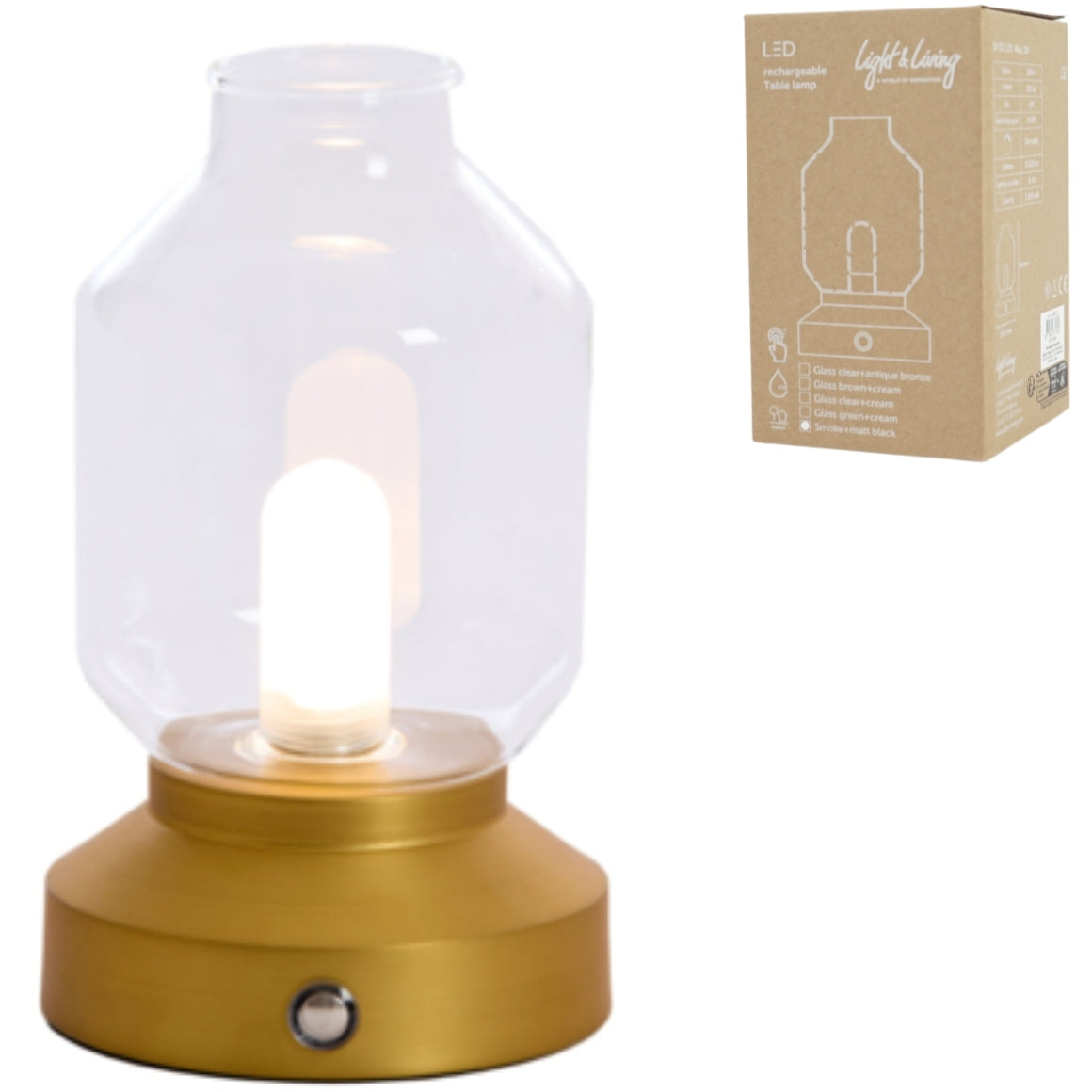 Light & Living bordlampe Merey LED Cream/Gul 19 cm