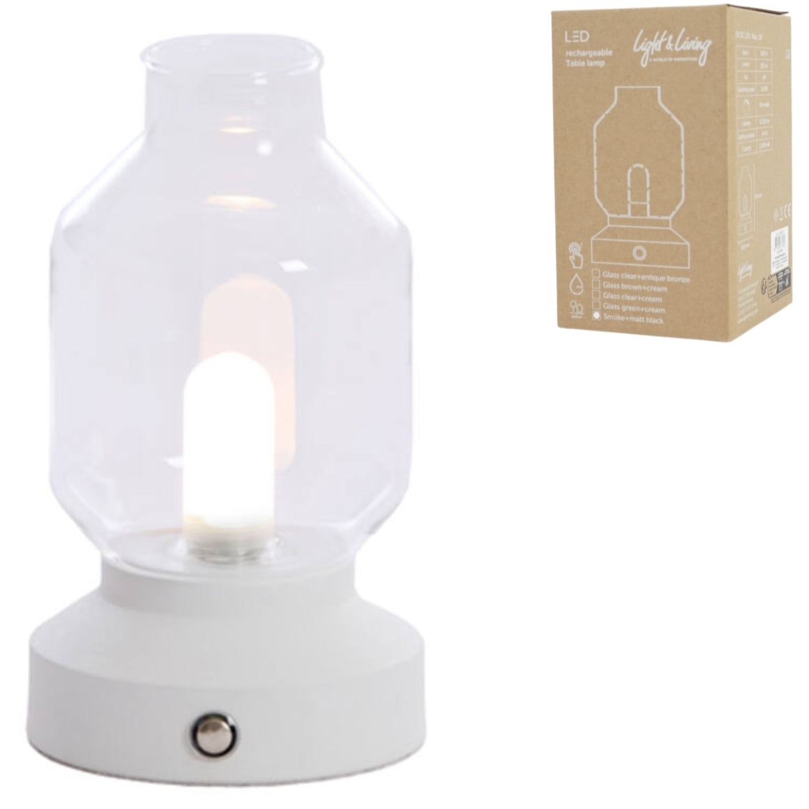 Light & Living bordlampe Merey LED Cream/hvid 19 cm