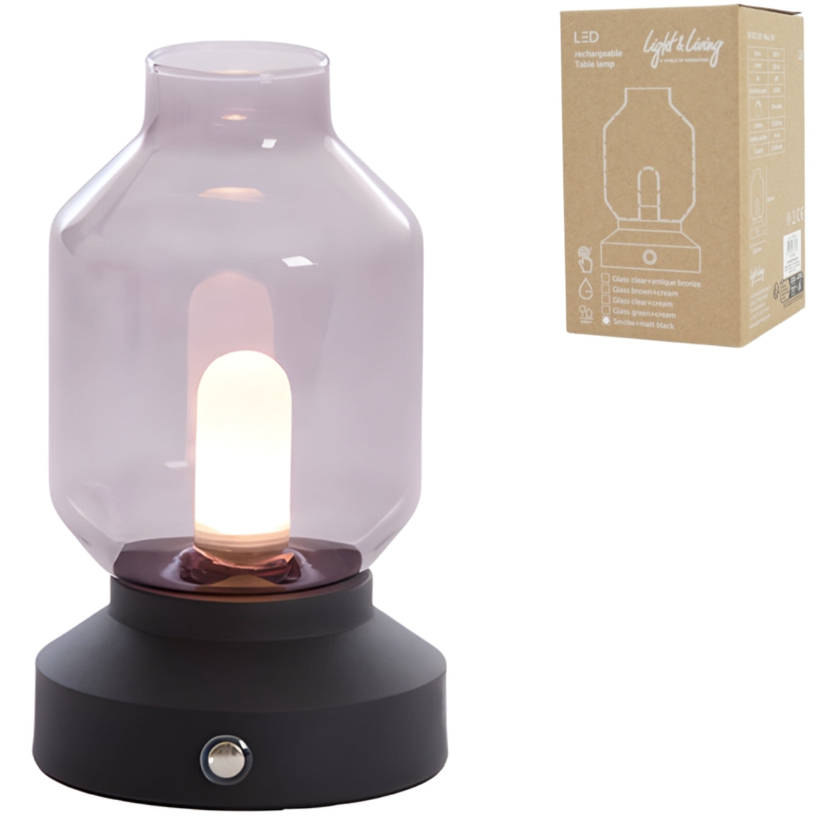 Light & Living bordlampe Merey LED Sort 19 cm