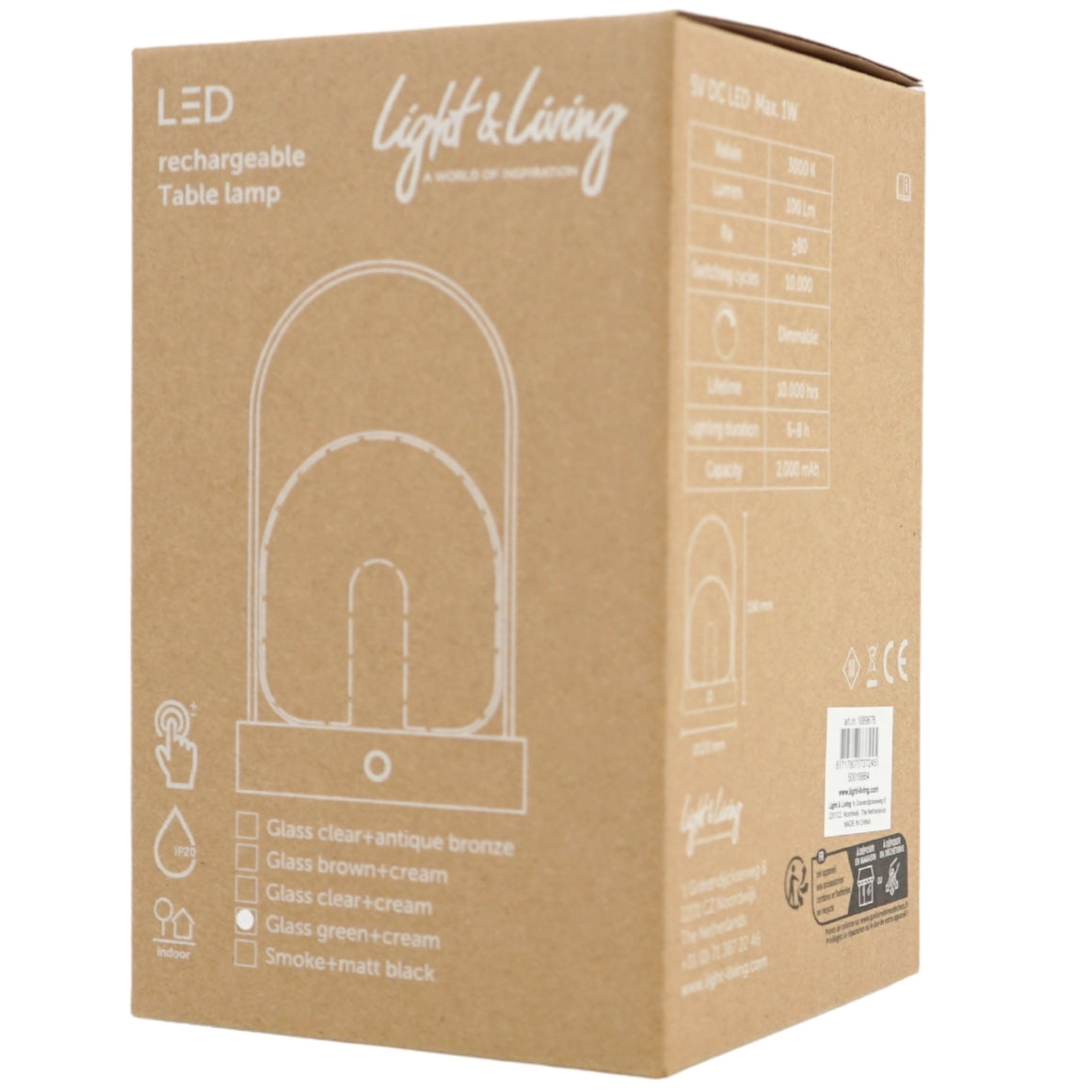 Light & Living bordlampe Merey LED Sort 19 cm