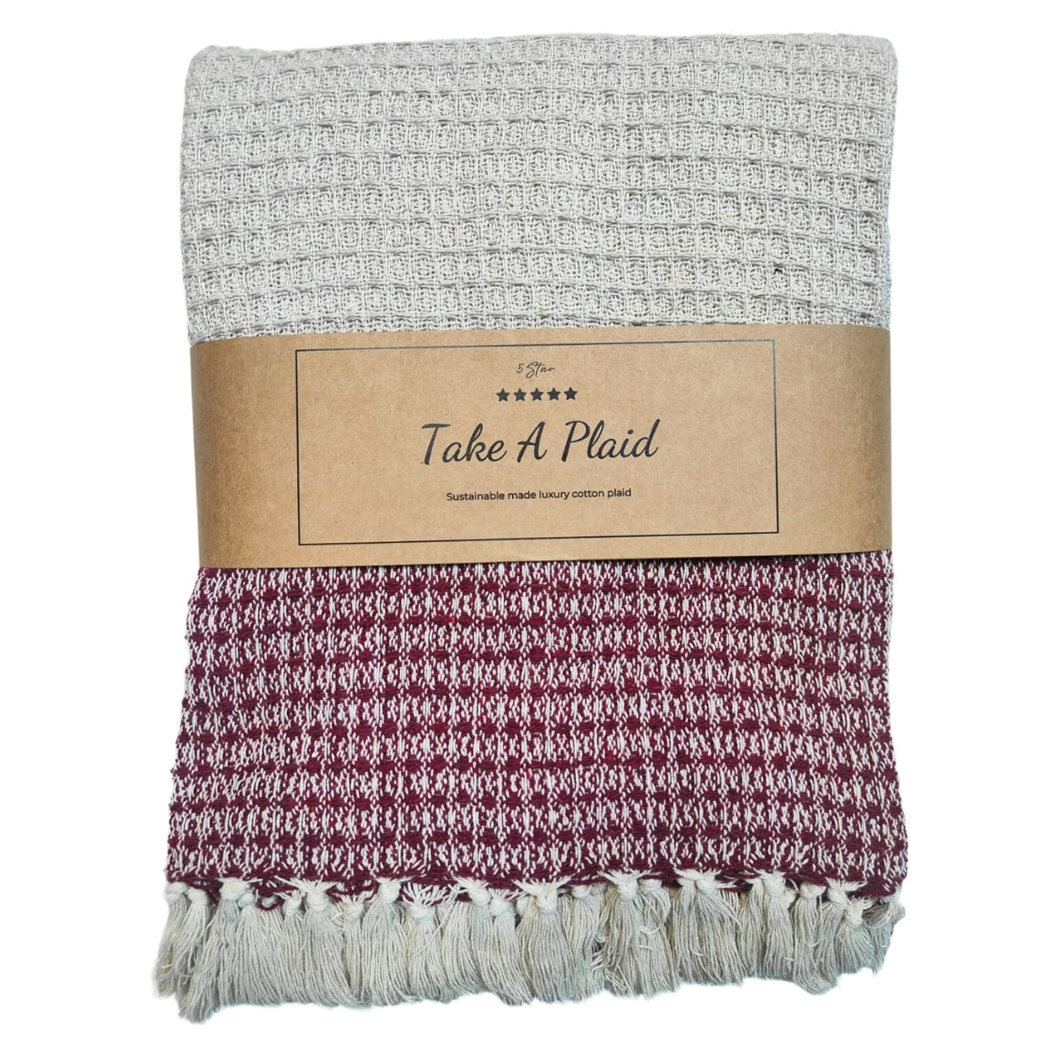 Take a Plaid Lars rød 130x180cm | Genanvendt bomuld