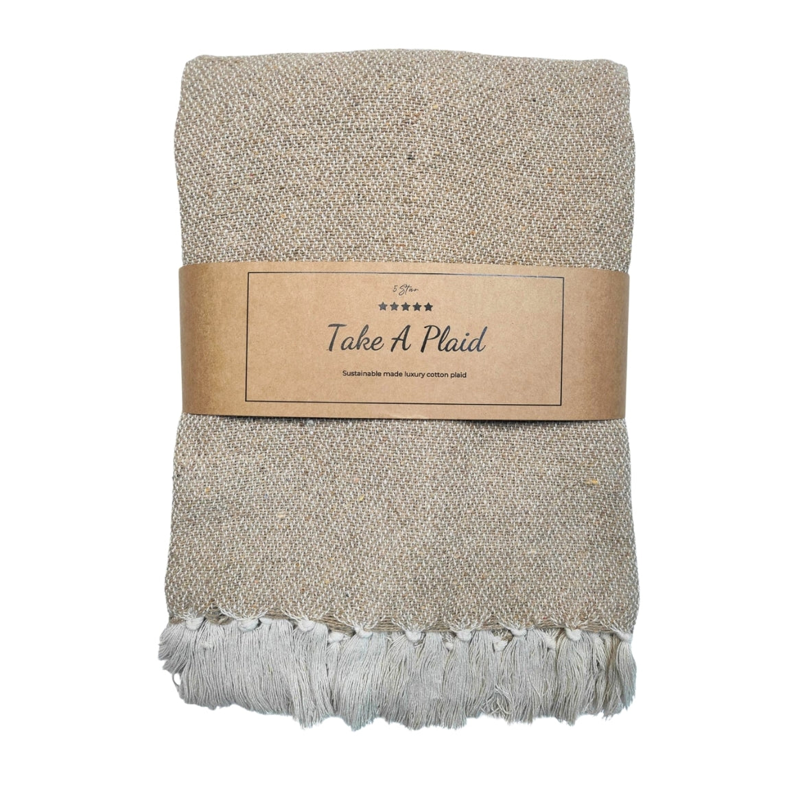 Take a Plaid Ida Beige 130x180cm | Genanvendt bomuld