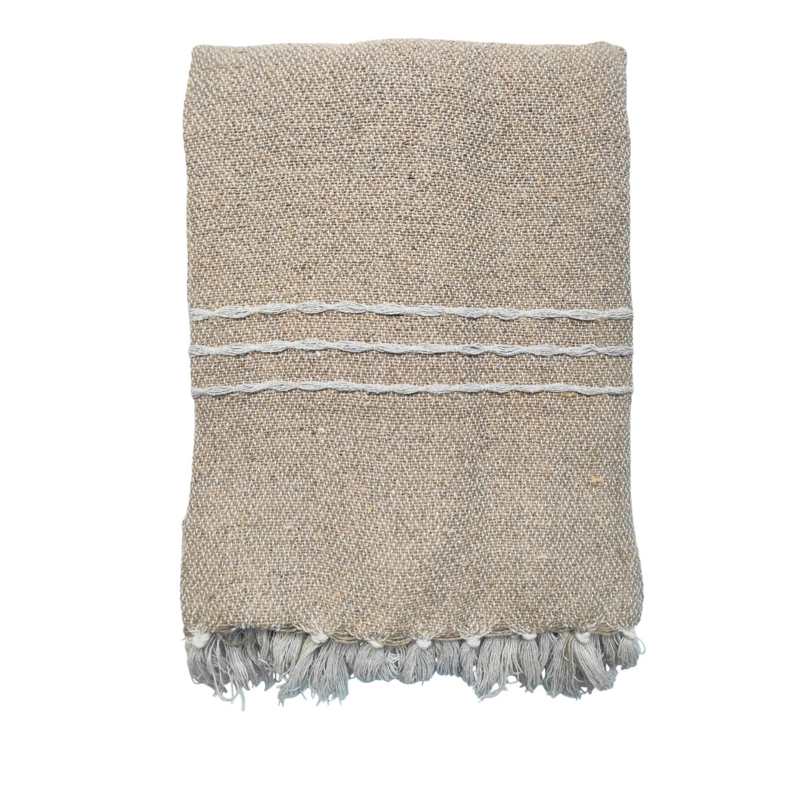 Take a Plaid Ida Beige 130x180cm | Genanvendt bomuld