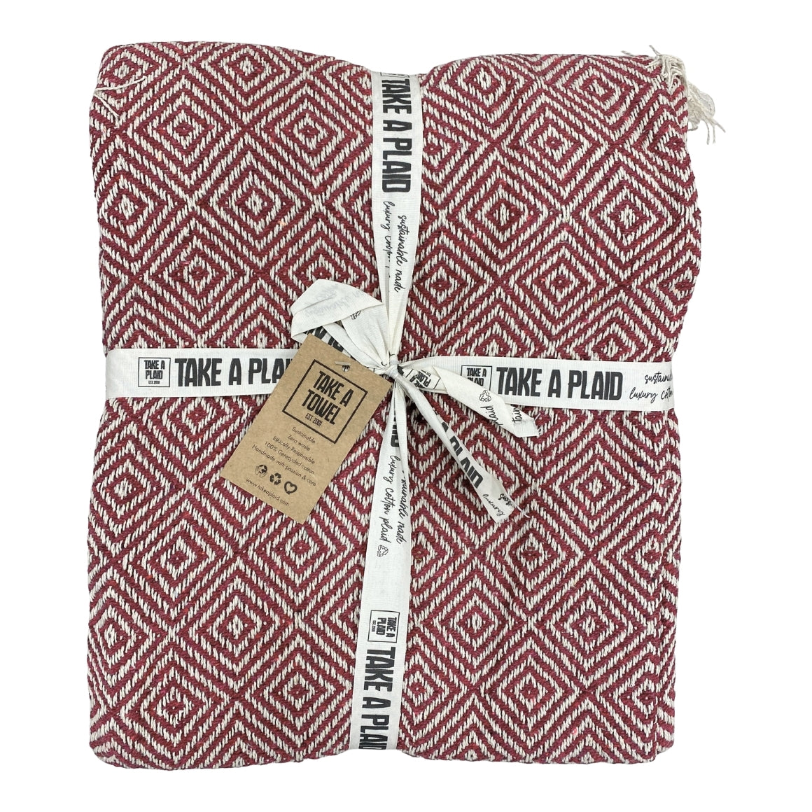 Take a Plaid Else Bordeaux 125x150cm | Genanvendt bomuld