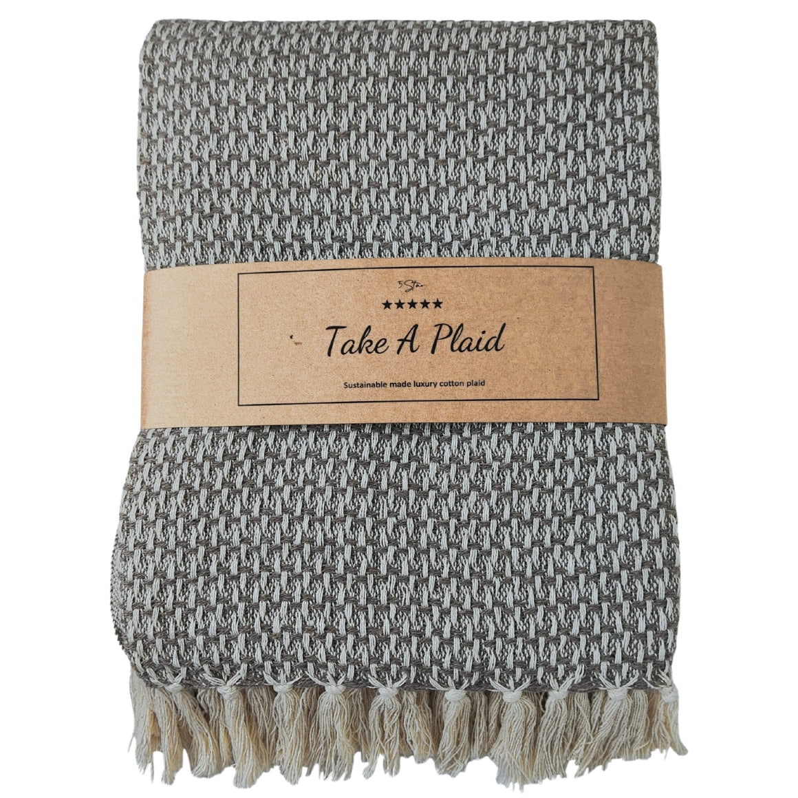Take a Plaid Viggo brun 130x180cm | Genanvendt bomuld