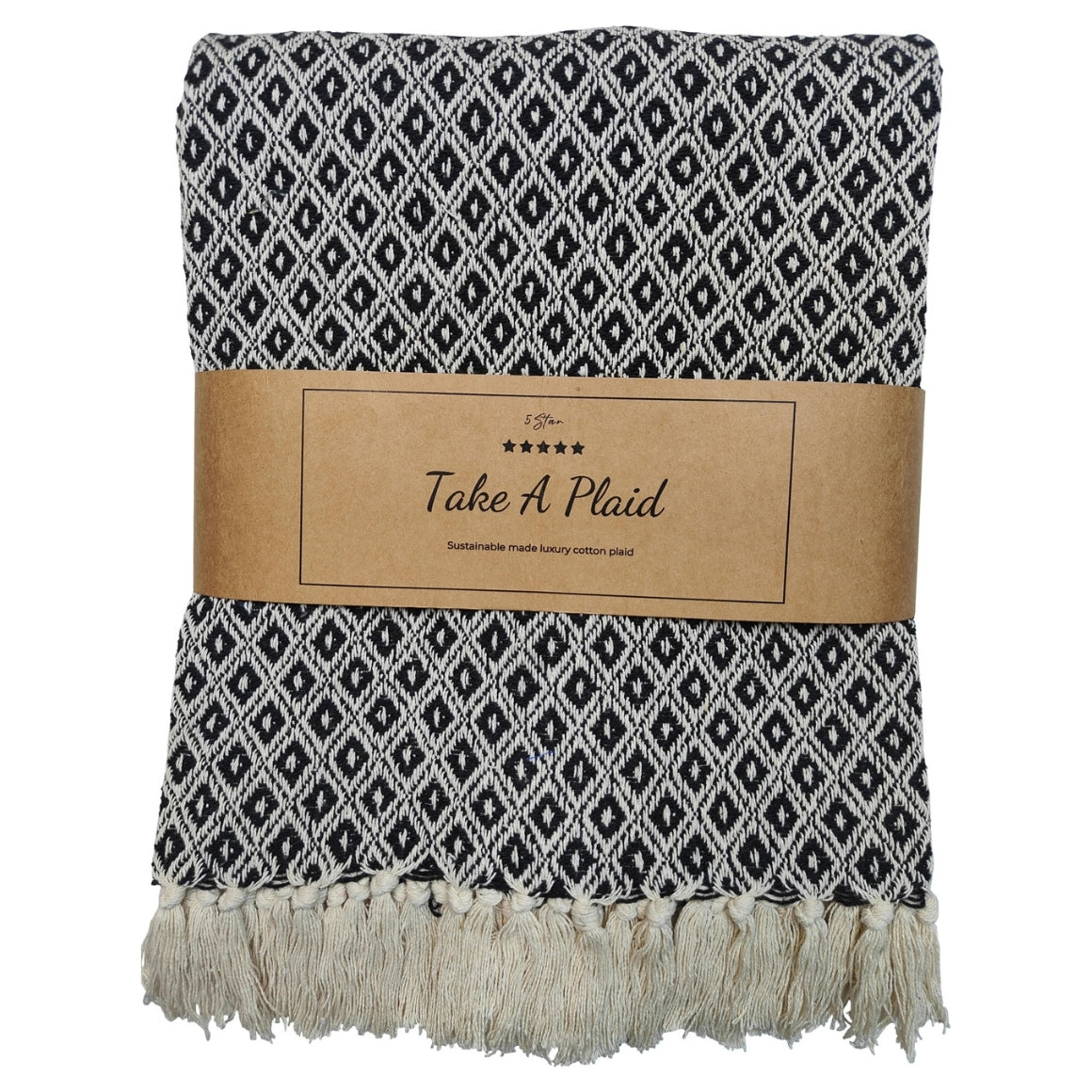 Take a Plaid Maja Sort 130x180cm | Genanvendt bomuld