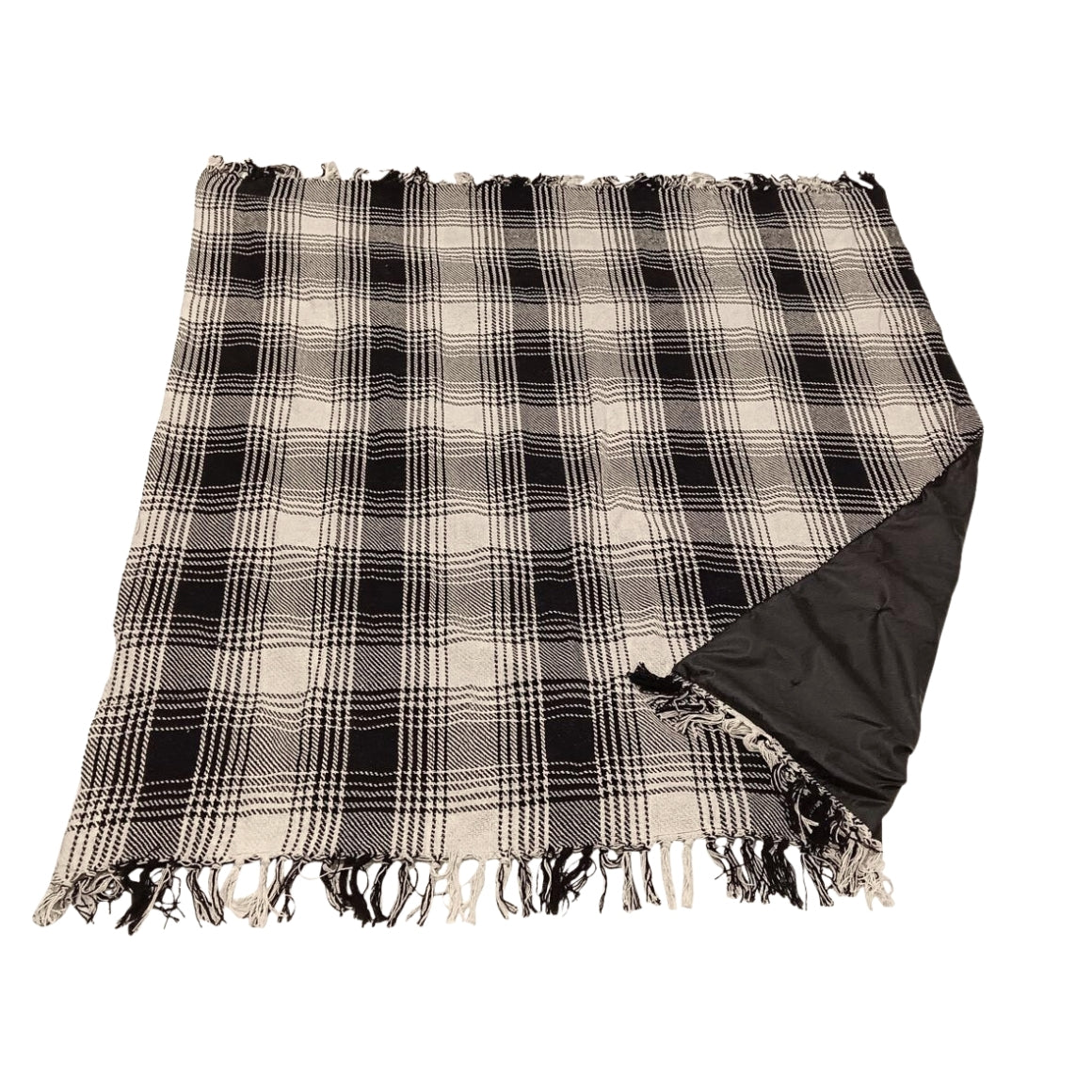 Take a Plaid picnic-plaid Sort/hvid 160x160 cm | Genanvendt bomuld