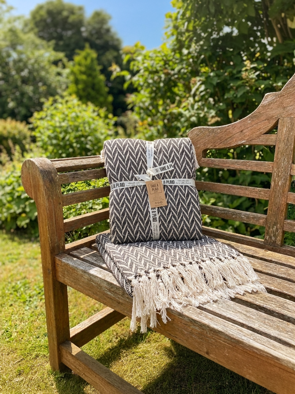 Take a Plaid Signe Sort 125x150cm | Genanvendt bomuld